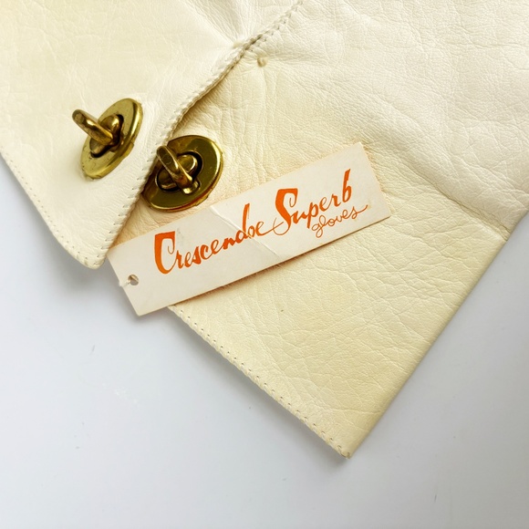 Bonnie Cashin Leather Gloves Gauntlet Style Iconic Turn Lock Vintage Crescendoe - Picture 13 of 14